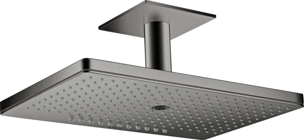 POMME DE DOUCHE AXOR SHOWERSOLUTIONS 460 MM - 300 MM o polished black chrome raccordement plafond 3 jet - avec rosace carrée - set de finitio