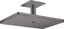 Axor Showersolutions Douche de tête modèle plafond 460 MM - 300 MM o chromé noir brossé 3 jets - avec rosace carrée - set de finition