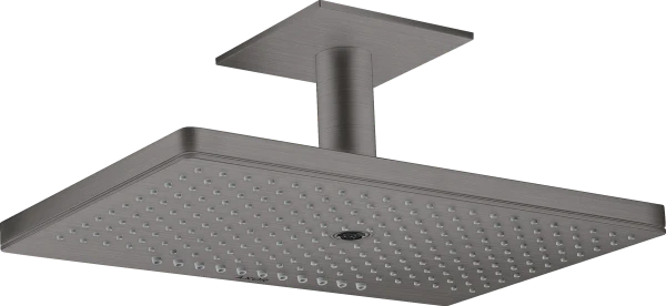 Axor Showersolutions Douche de tête modèle plafond 460 MM - 300 MM o chromé noir brossé 3 jets - avec rosace carrée - set de finition