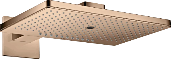 POMME DE DOUCHE AXOR SHOWERSOLUTIONS 460 MM - 300 MM o polished red gold modele mural 3 jet - avec rosace carrée - set de finition
