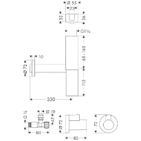 Axor Flowstar siphon laiton brossé