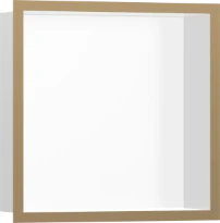 Hansgrohe XtraStoris Individual niche encastrable avec cadre design 300 x 300 x 100 mm - blanc / Bronze brossé