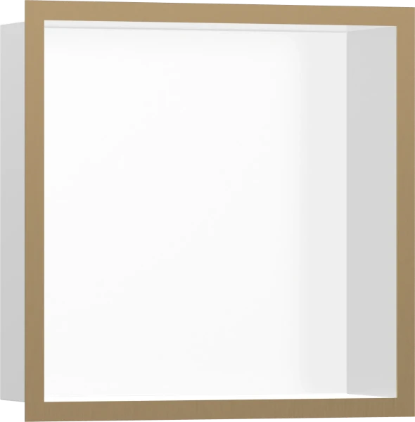 Hansgrohe XtraStoris Individual niche encastrable avec cadre design 300 x 300 x 100 mm - blanc / Bronze brossé
