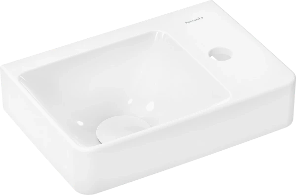 Hansgrohe Xelu Q lave-mains avec tablette droite 360 x 250 mm - blanc SmartClean - avec trou de robinet - sans trop-plein