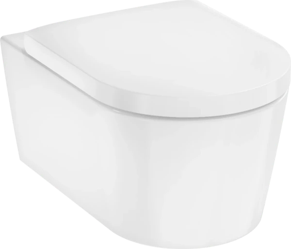 Hansgrohe EluPura S WC suspendu PACK sans bride AquaFall Flush (WC suspendu + siège avec SoftClose et QuickRelease) sans rebord de chasse d’eau - blanc HygieneEffect