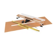 Carrodrain Twiggi XS rigole de douche avec grille 800 - 1100 mm - Gold - hauteur d'encastrement 56 mm - débit 31 l/m