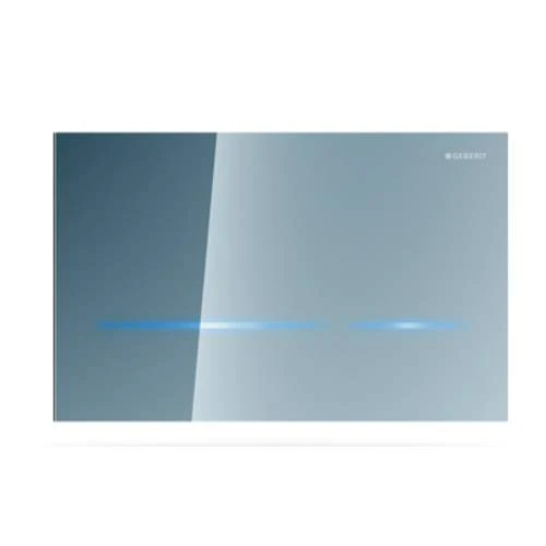 242.618.SM.1 Geberit Sigma 80 bedieningsplaat - spiegelend rookglas spoeling met 2 hoeveelheden