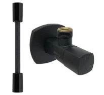 Arco A-80 Lipstick pack (robinet d'arrêt à bille MM 1/2 x 3/8 - flexible 400 mm) - noir mat
