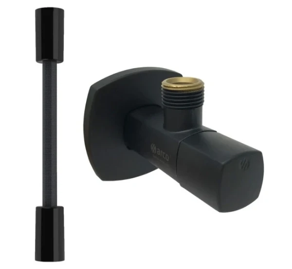 Arco A-80 Lipstick pack (hoekstopbolkraan MM 1/2 x 3/8 - flexibel 400 mm) - zwart mat