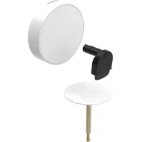 Set de finition Geberit Split d52 - pour garniture de baignoire avec actionnement rotatif et arrivée d’eau - Blanc alpin