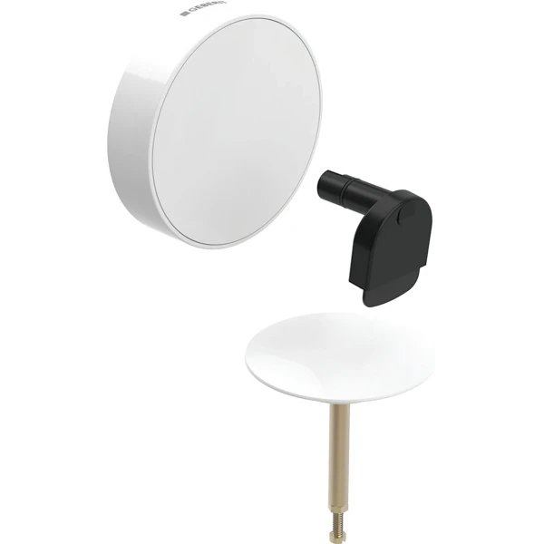 Set de finition Geberit Split d52 - pour garniture de baignoire avec actionnement rotatif et arrivée d’eau - Blanc alpin