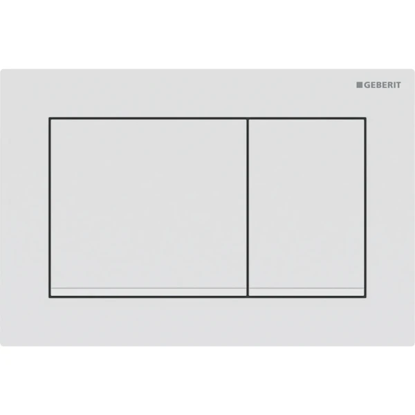 Plaque de déclenchement Geberit Omega30 pour rinçage à 2 volumes - blanc mat laqué - revêtement facile à nettoyer - blanches