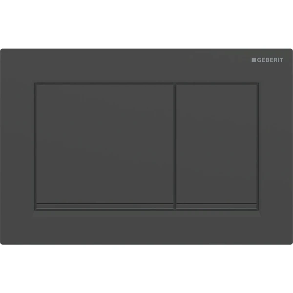 Plaque de déclenchement Geberit Omega30 pour rinçage à 2 volumes - noir mat laqué - revêtement facile à nettoyer - noires