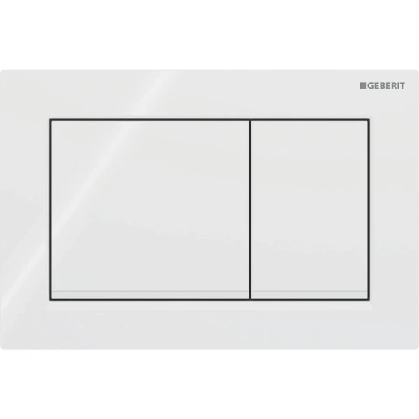 Plaque de déclenchement Geberit Omega30 pour rinçage à 2 volumes - blanc - blanches mates