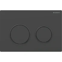 Plaque de déclenchement Geberit Omega20 pour rinçage à 2 volumes - noir mat laqué - revêtement facile à nettoyer - noire
