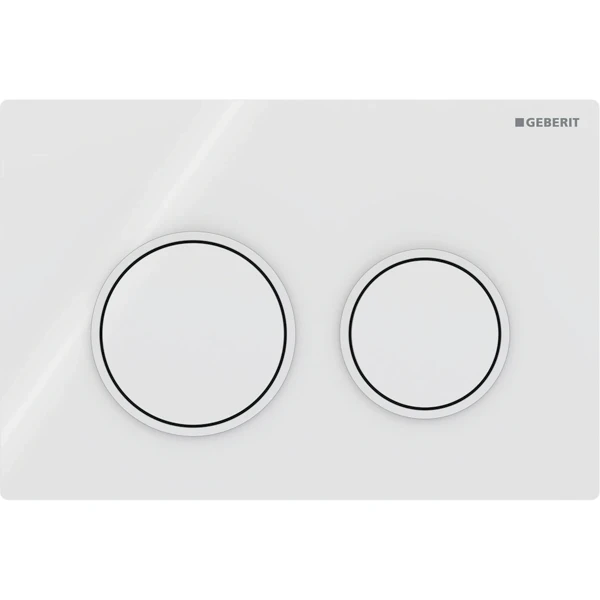 Plaque de déclenchement Geberit Omega20 pour rinçage à 2 volumes - blanc - blancs mats
