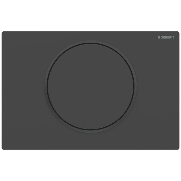 Plaque de déclenchement Geberit Sigma10 pour rinçage interrompable - noir mat laqué - revêtement facile à nettoyer - noir