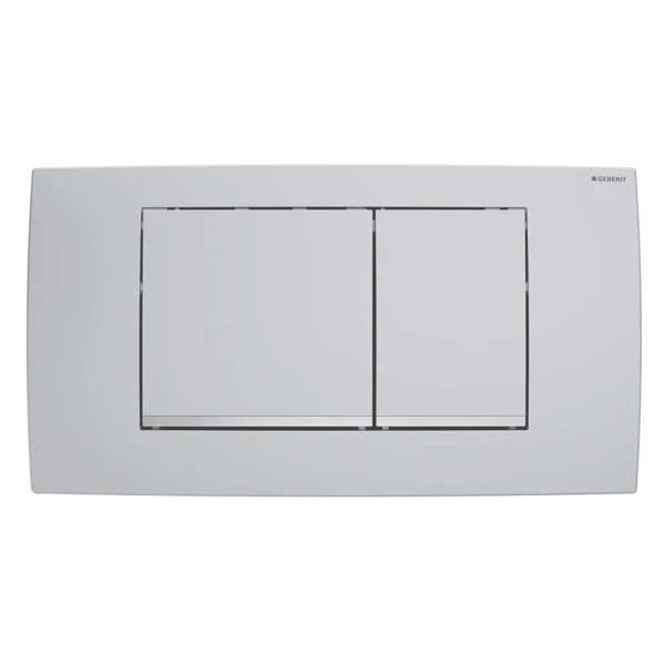 Plaque de déclenchement Geberit Twinline30 pour rinçage à 2 volumes - Laqué chromé mat / Revêtement facile à nettoyer