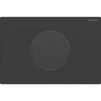 Commande de WC Geberit à déclenchement électronique du rinçage - alimentation sur secteur - rinçage à 2 volumes - plaque de déclenchement Sigma10 - automatique/sans contact - noir mat - revêtement fac