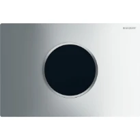 Commande de WC Geberit à déclenchement électronique du rinçage - alimentation sur secteur - rinçage à 2 volumes - plaque de déclenchement Sigma10 - automatique/sans contact - chromé brillant - chromé 