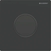 Commande d'urinoir Geberit à déclenchement électronique du rinçage - alimentation par le réseau - plaque de recouvrement type 10 - noir mat - revêtement facile à nettoyer - noir