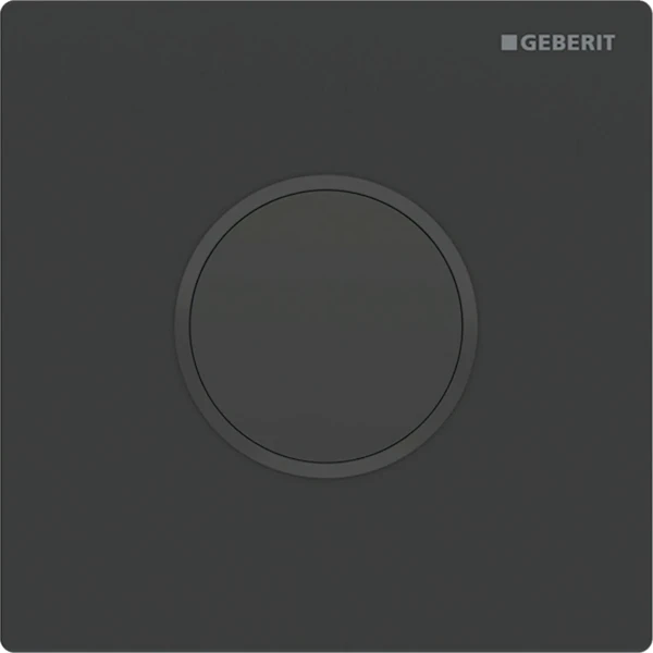 Commande d'urinoir Geberit à déclenchement électronique du rinçage - alimentation par le réseau - plaque de recouvrement type 10 - noir mat - revêtement facile à nettoyer - noir