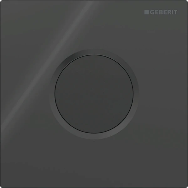 Geberit type 01 Commande d’urinoir à déclenchement électronique du rinçage, alimentation par piles, ronde: Noir foncé RAL 9005