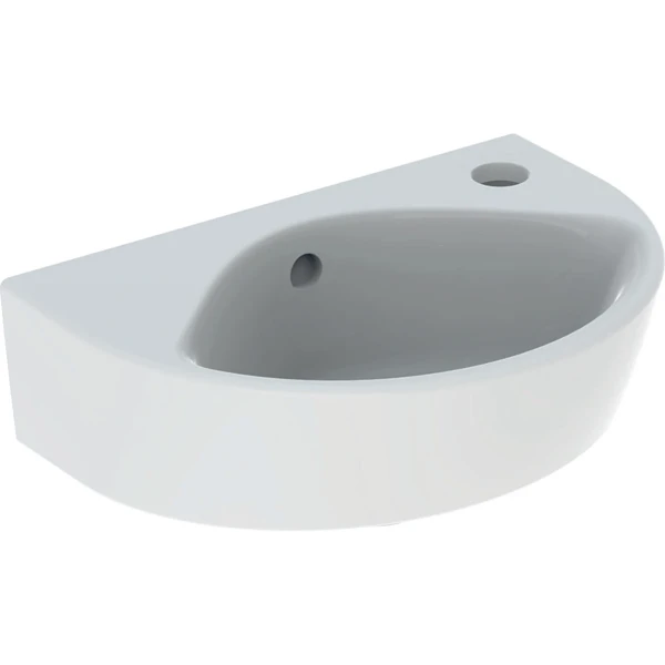Geberit Renova Compact lave-mains 360 x 250 mm - blanc - avec trou de robinet droite - avec trop-plein