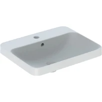 Geberit VariForm lavabo encastré rectangulaire 550 x 450 mm - blanc - avec trou de robinet - avec trop-plein