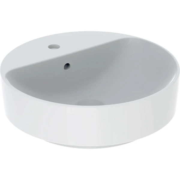 Geberit VariForm opbouwwastafel rond 450 mm - wit - met kraangat - met overloop
