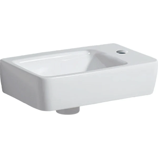 Geberit Renova Compact handenwasser 400 x 250 mm - wit - met kraangat rechts - zonder overloop