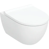 Set de WC suspendu à fond creux Geberit Acanto - forme fermée - TurboFlush - avec siège de WC - T 53.5cm - Mécanisme softclose Oui - Charnières Quick Release Verrouillable - Fixation Par le haut - Bla