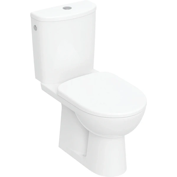 Geberit Renova staande toilet PACK (staand toilet afvoer AO - spoelreservoir - toiletzitting) - wit