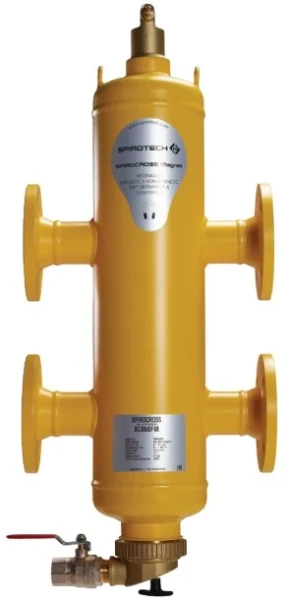 Spirotech SpiroCrosslucht & vuilafscheider met magneet DN 125 Flens P max. 10 bar T max. 110 °C