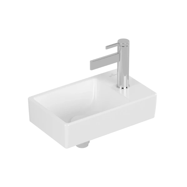 Villeroy & Boch Avento handenwasser 360 x 220 mm - Stone White CeramicPlus - met kraangat rechts - zonder overloop