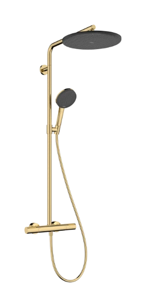 Hansgrohe Raindance Alive S Puro Showerpipe 300 mm 1jet EcoSmart+ avec thermostat Ecostat Element - Polished Gold Optic