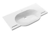 Hewi lavabo 1000 x 550 mm - blanc alpin - minéral - avec trou de robinet - sans trop-plein - avec poignées
