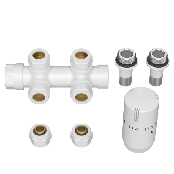 ProOne Radect thermostatiseerbaar H-stuk haaks 1/2 x 15 - verkeerswit RAL 9016