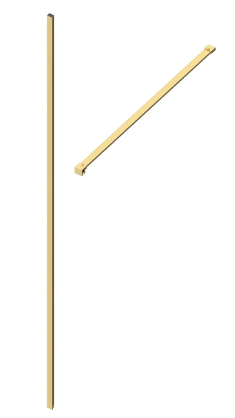 Procasa Open Wall 2.0 muurprofiel + rechte stabilisatiestang 1200 mm - Brushed Gold - goud mat
