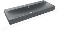 Kaldewei 3049 Silenio lavabo à poser 1200 x 460 x 120 mm - gris froid effet nacré - avec 3 trous de robinetterie - avec trop-plein