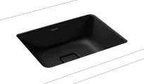 Kaldewei 3078 Cono lavabo sous plan 470 x 381 mm - noir mat effet nacré - sans trou de robinetterie - sans trop-plein