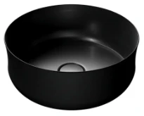 Kaldewei 3187 Ming lavabo à poser rond 400 x 400 mm - noir mat effet nacré - sans trou de robinetterie - sans trop-plein