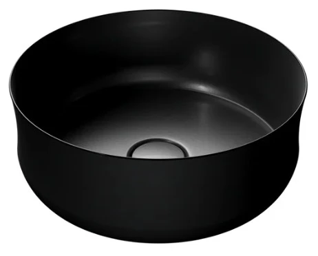 Kaldewei 3187 Ming lavabo à poser rond 400 x 400 mm - noir mat effet nacré - sans trou de robinetterie - sans trop-plein