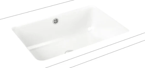 Kaldewei 3190 Cayono lavabo sous plan 596 x 426 - blanc - sans trou de robinetterie - avec trop-plein