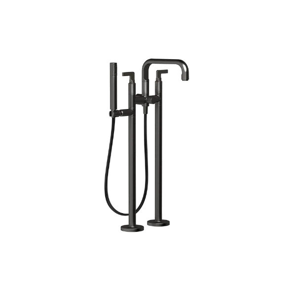 Gessi Inciso mélangeur bain apparent set de finition - Brass Brushed PVD - avec douchette