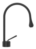 Gessi Goccia mitigeur lavabo avec bec court sans vidage - noir mat