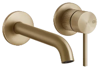 Gessi Gessi316 mitigeur lavabo mural avec bec long sans vidage - Warm Bronze Brushed PVD