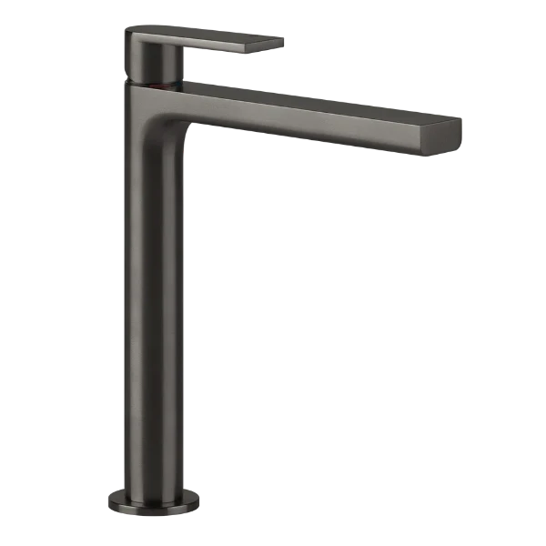 Gessi Via Manzoni mitigeur lavabo réhaussé sans vidage - Black Metal Brushed PVD