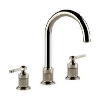 Gessi Venti20 mélangeur lavabo 3 trous sans vidage - Nickel PVD - avec bec U