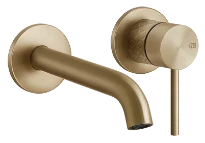 Gessi Gessi316 mitigeur lavabo mural avec bec long sans vidage set de finition - Warm Bronze Brushed PVD